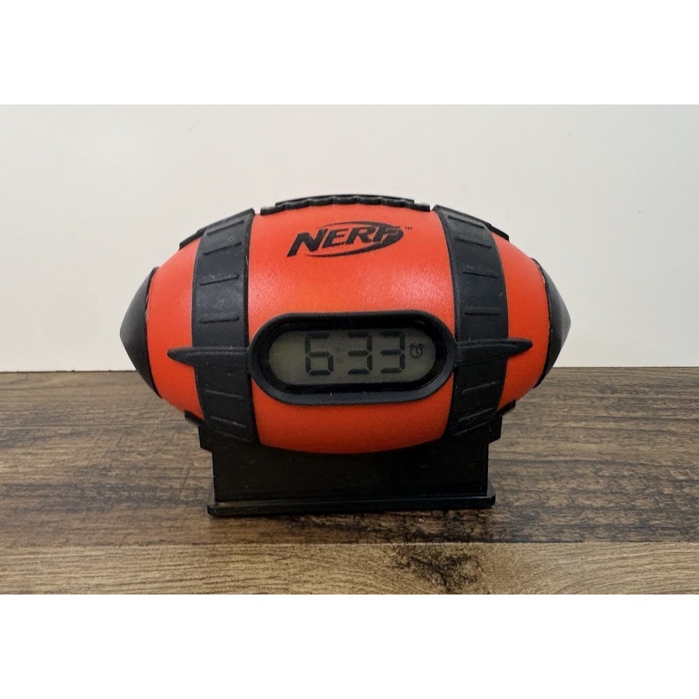Nerf Touchdown Football Alarm Clock Hasbro Black & Red NFL Authentic Sounds